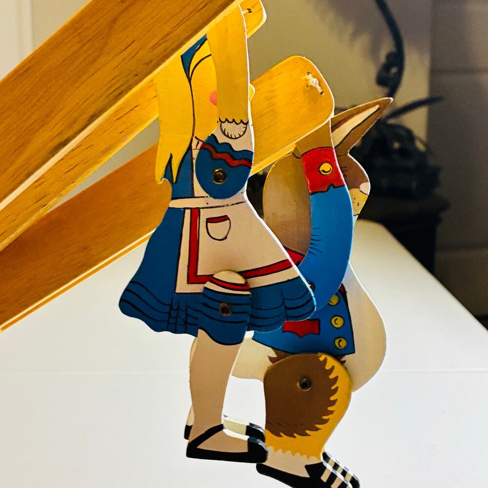 Vintage VBI Inc Wooden Climbing Alice in Wonderland Gravity Ladder Toys pair